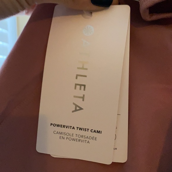 NWT Athleta Powervita twist top in size small. Palermo pink - Picture 4 of 4